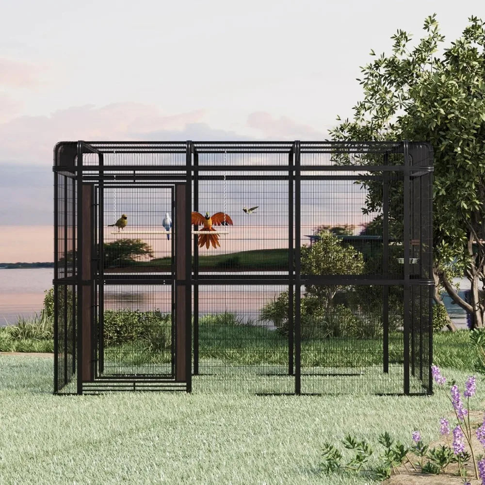 Heavy Duty Outdoor Walk In Bird Aviary Cage For Parrots