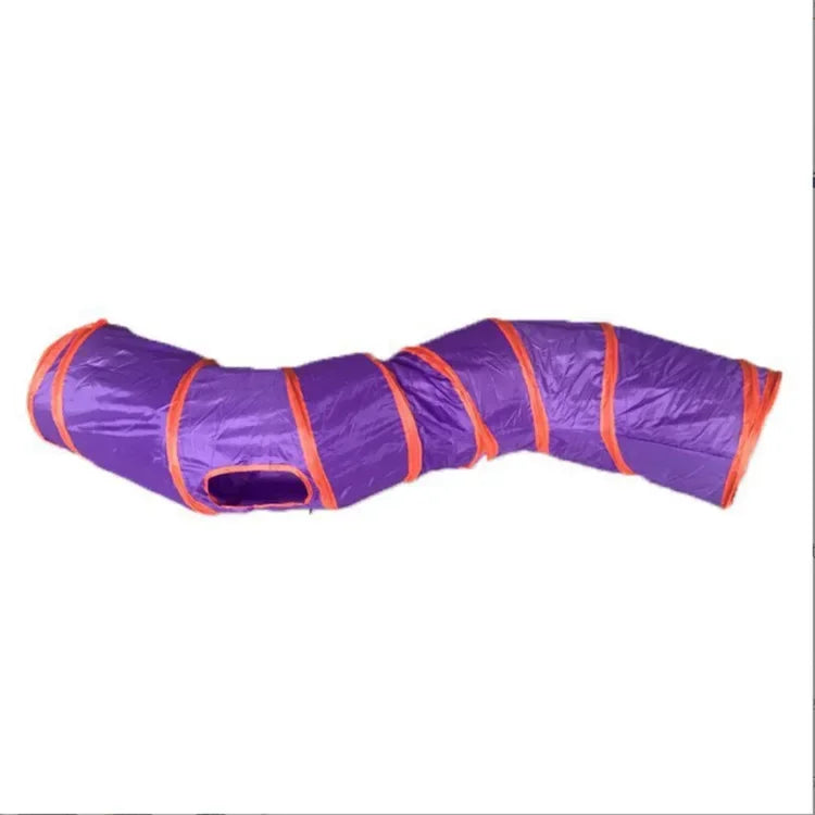NoEnName Collapsible S Shape Cat Tunnel Toy with 2 Holes