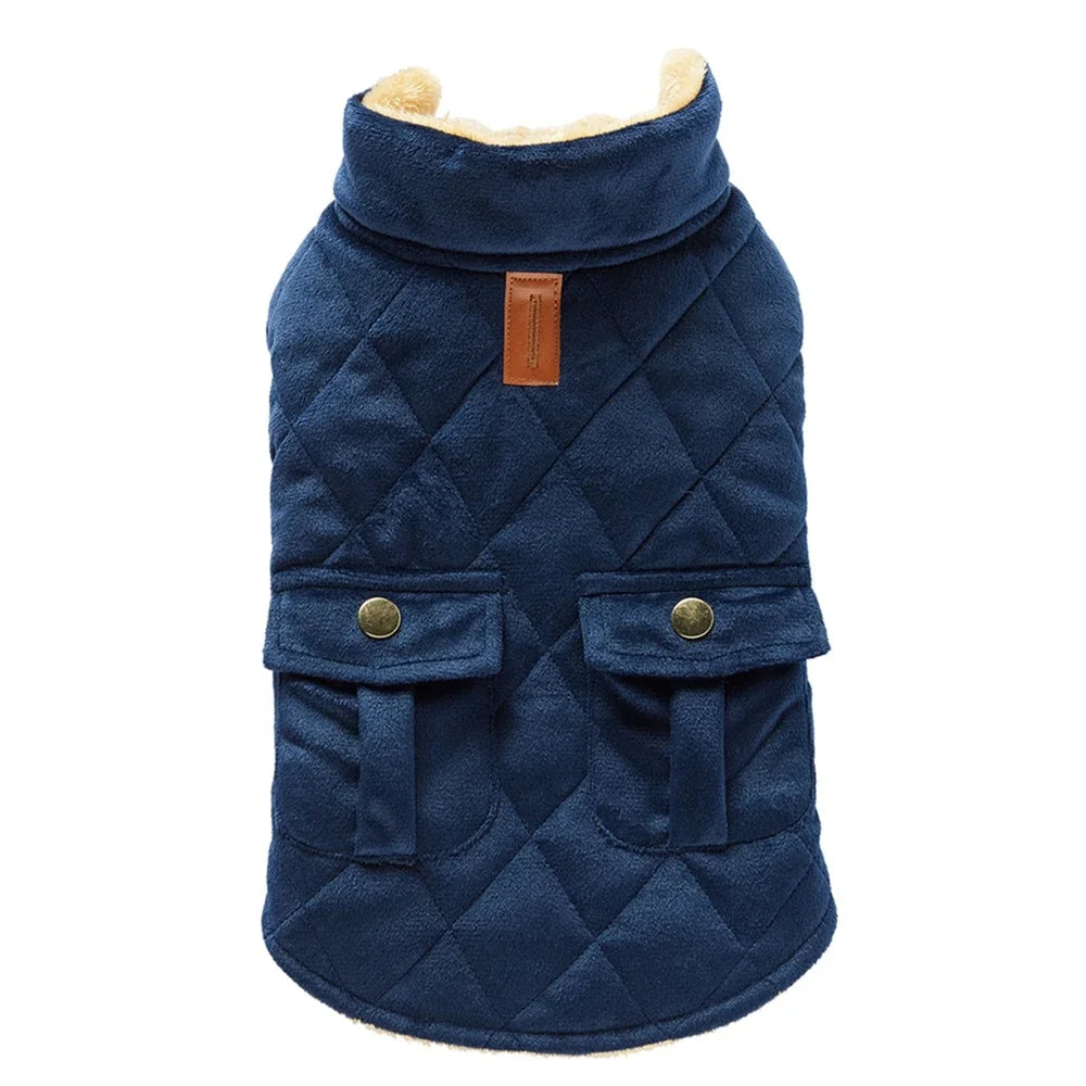 Guangdong Winter Plush Dog Jackets with Double Pockets