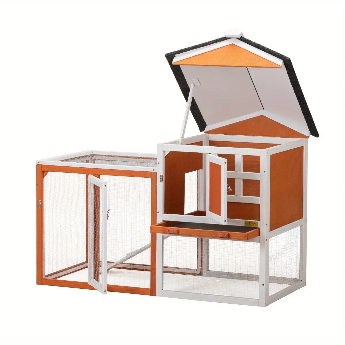 Wooden Rabbit Hutch and Chicken Coop Outdoor Habitat