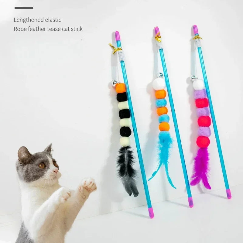NoEnName Null Funny Kitten Cat Teaser Interactive Toy Rod