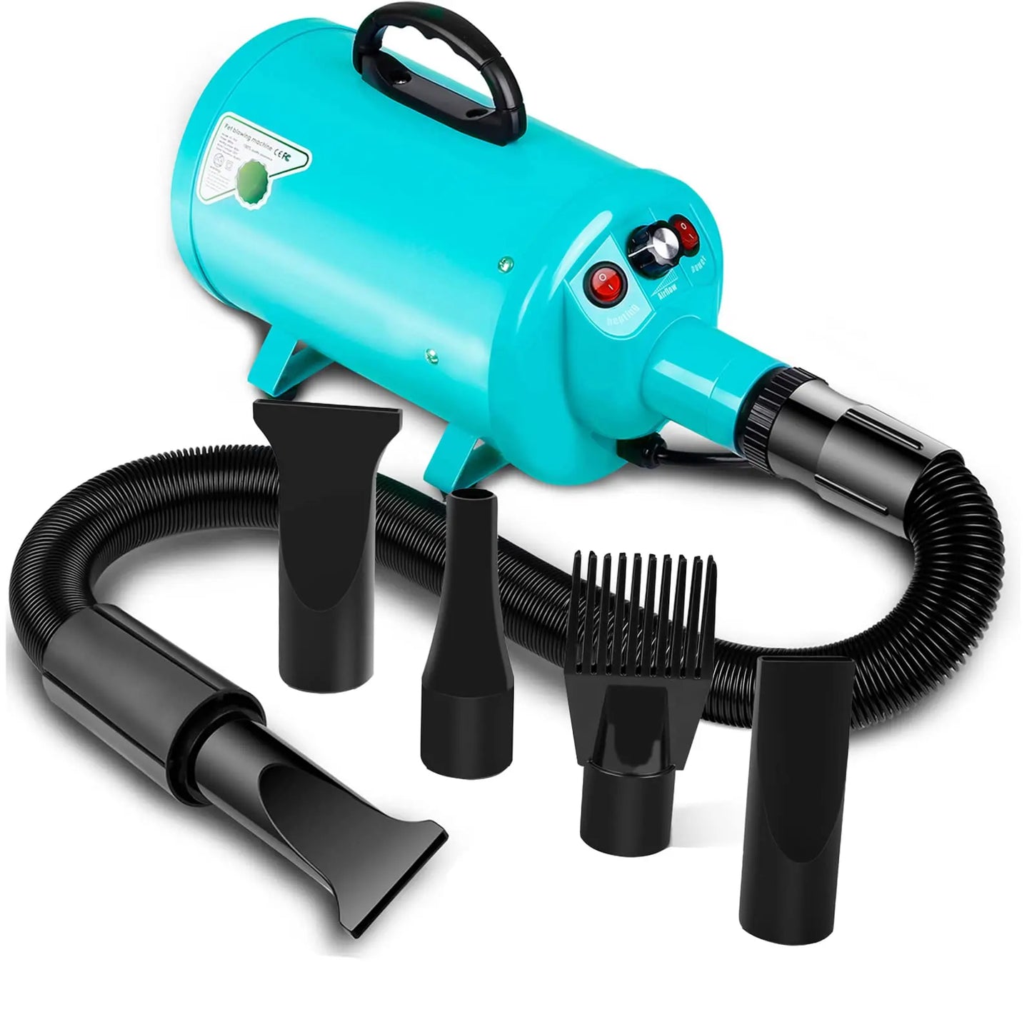 Dog Hair Dryer 3.8HP 2800W Pet Grooming Blower for Large Dogs Adjustable Heat and Speed
