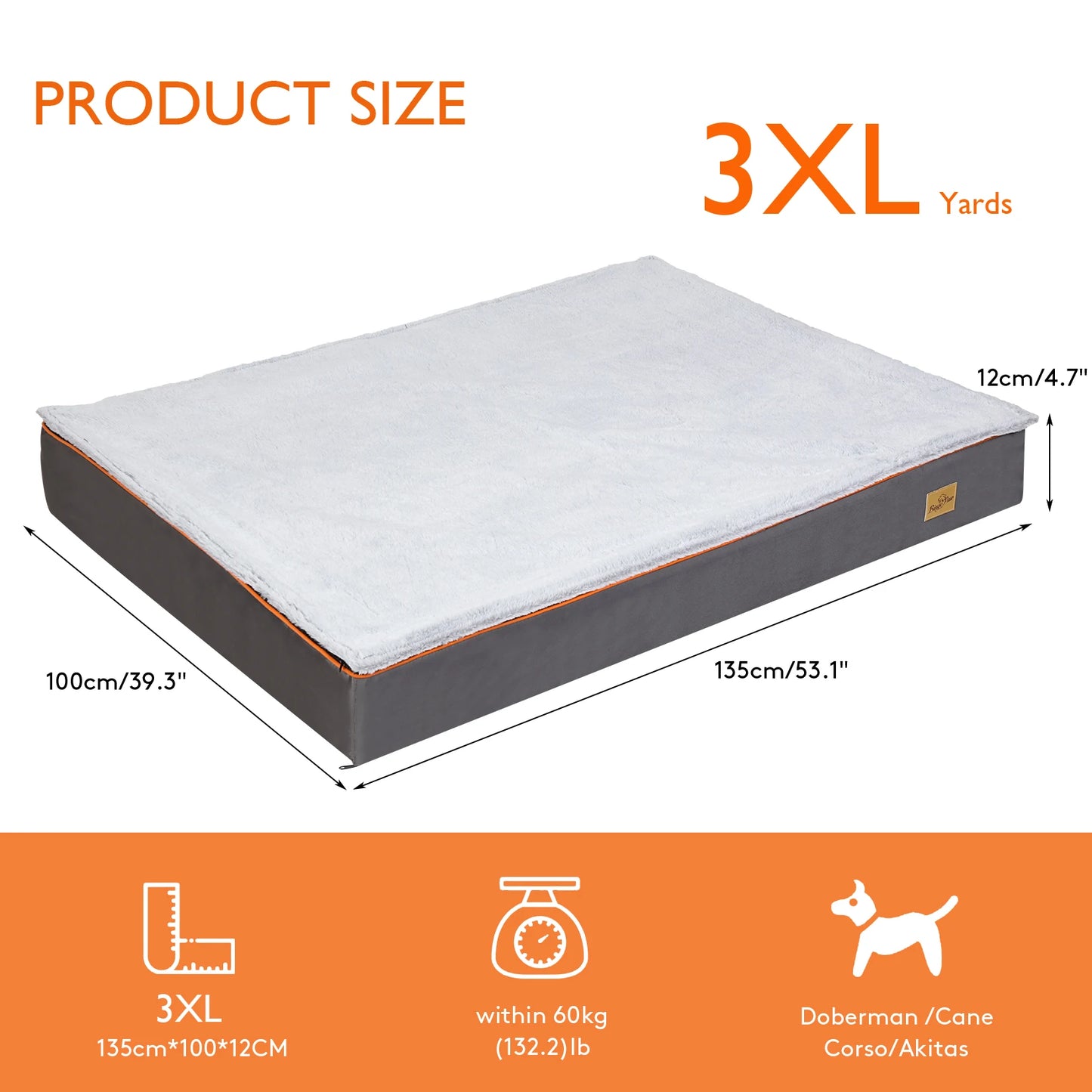 Bingopaw Large Orthopedic Dog Bed with Removable Washable Cover