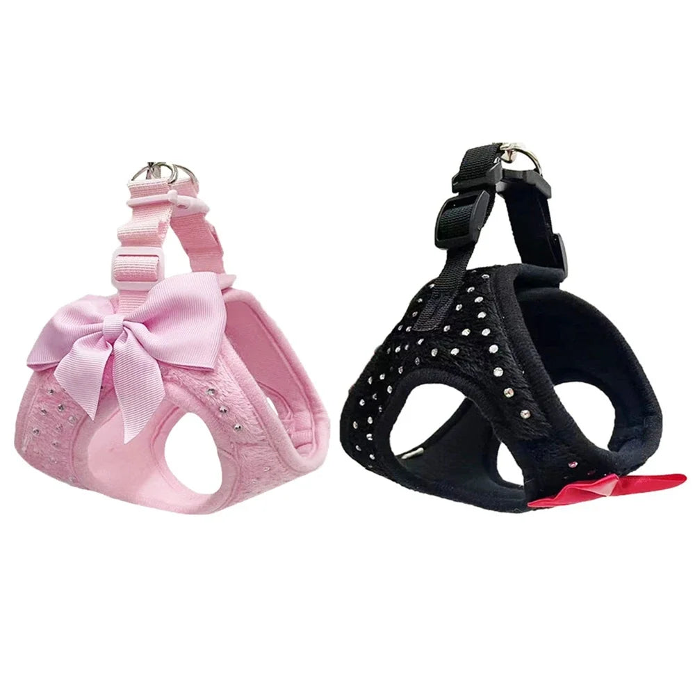 Bowknot Vest Harness For Dogs And Cats Leash Kit Adjustable