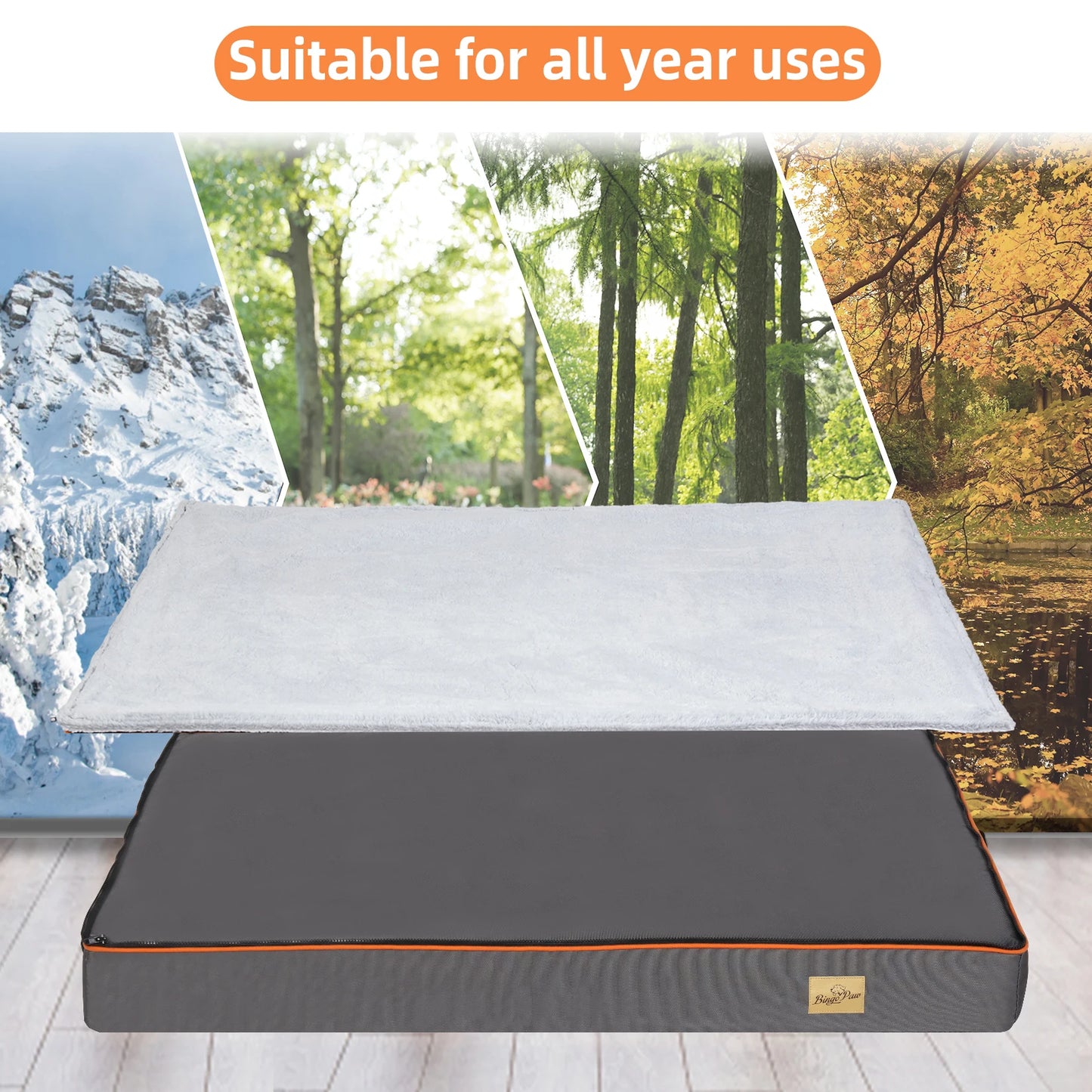 Bingopaw Large Orthopedic Dog Bed with Removable Washable Cover