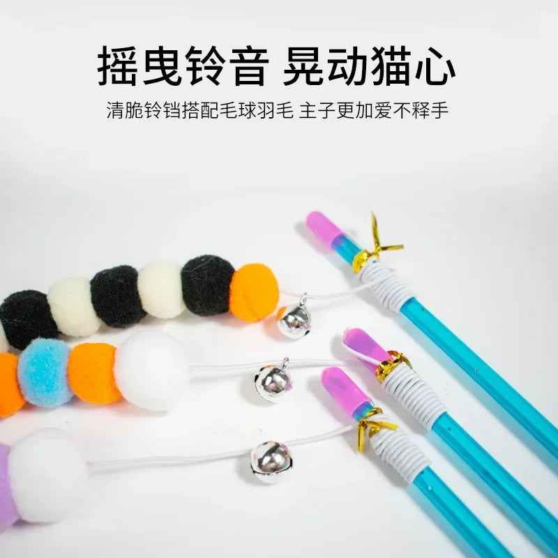 NoEnName Null Funny Kitten Cat Teaser Interactive Toy Rod