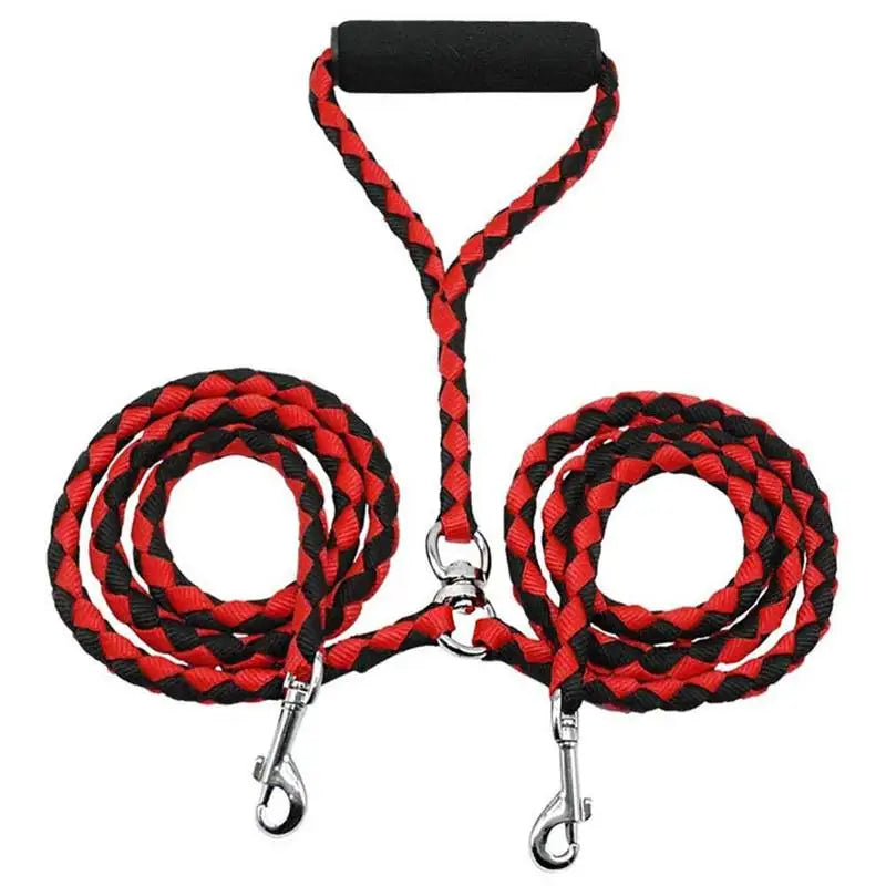 NoEnName Double Leash 360 Degree Rotation Knotless Pet Leash