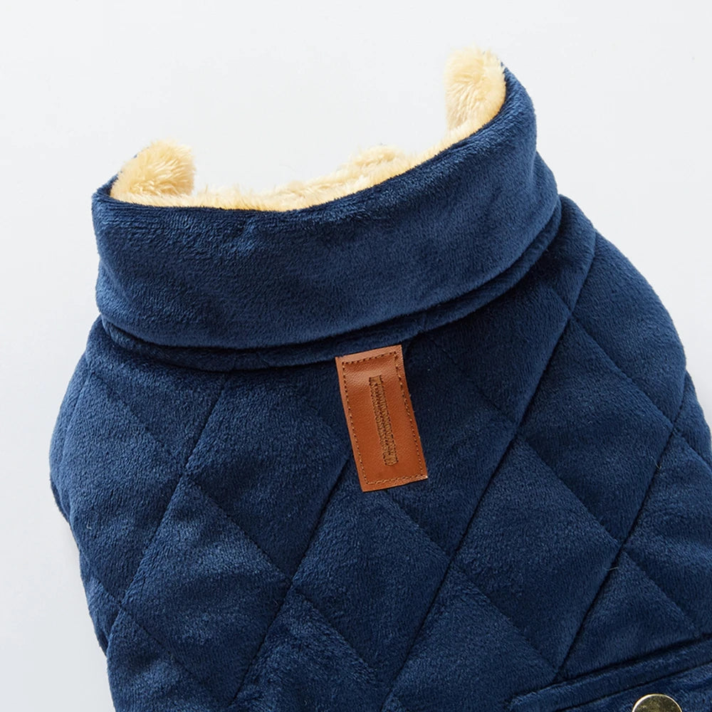 Winter Warm Dog Coat With High Collar Fleece For Small Dogs