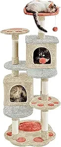Yaheetech 57.5In Cat Tree Tower Paw Platform Condos