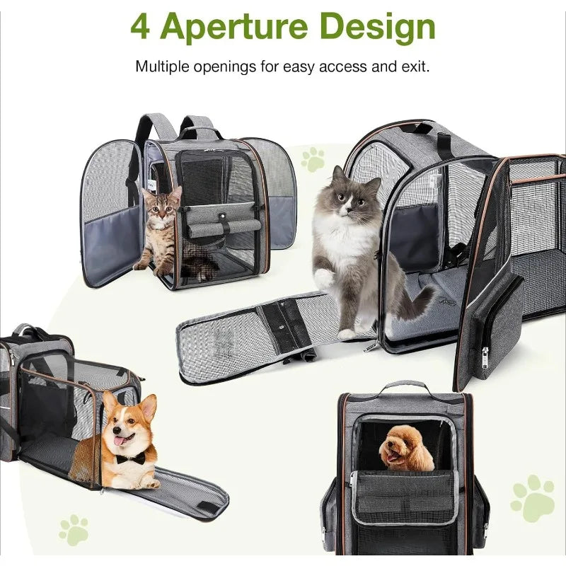 NoEnName Null Cat Backpack Carrier Expandable Pet Travel Bag