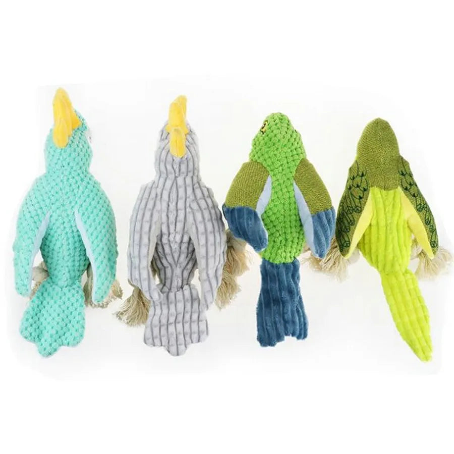 NoEnName_Null Plush Parrot Squeaky Dog Chew Toy