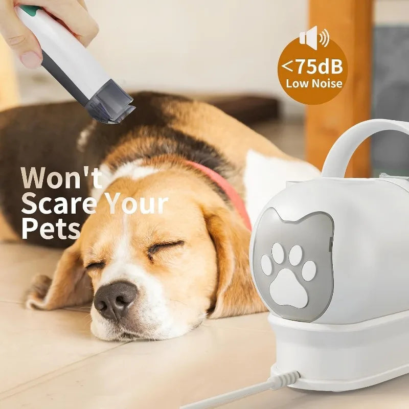 Vacuum With Pet Clipper Nail Grinder Dog Hair Vacuum With 6 Pet Grooming Tools For Dogs And Cats