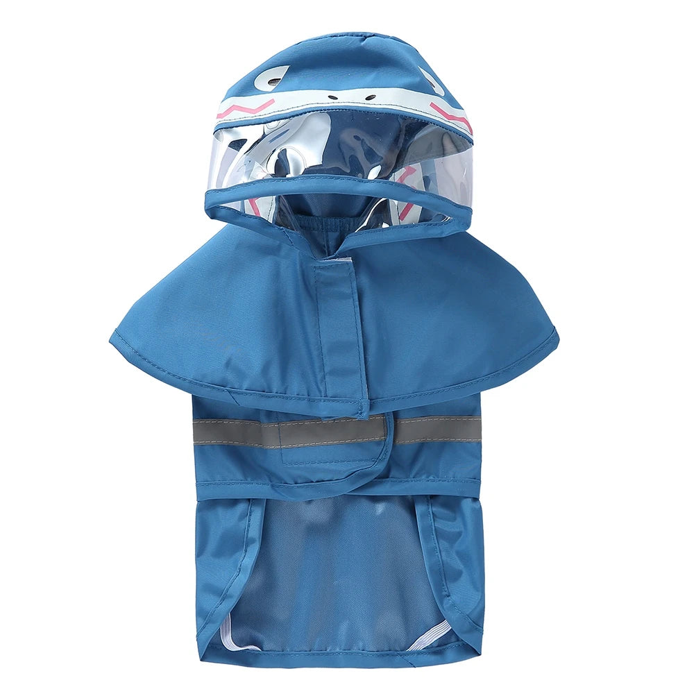 Fashionable Reflective Dog Raincoat Waterproof Hooded Jacket