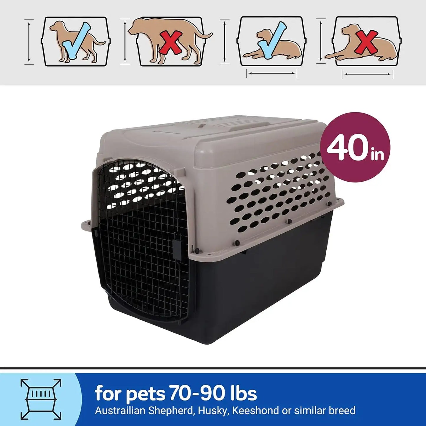 XMSJ Vibrant Life Hard Sided Pet Kennel For Dogs Travel