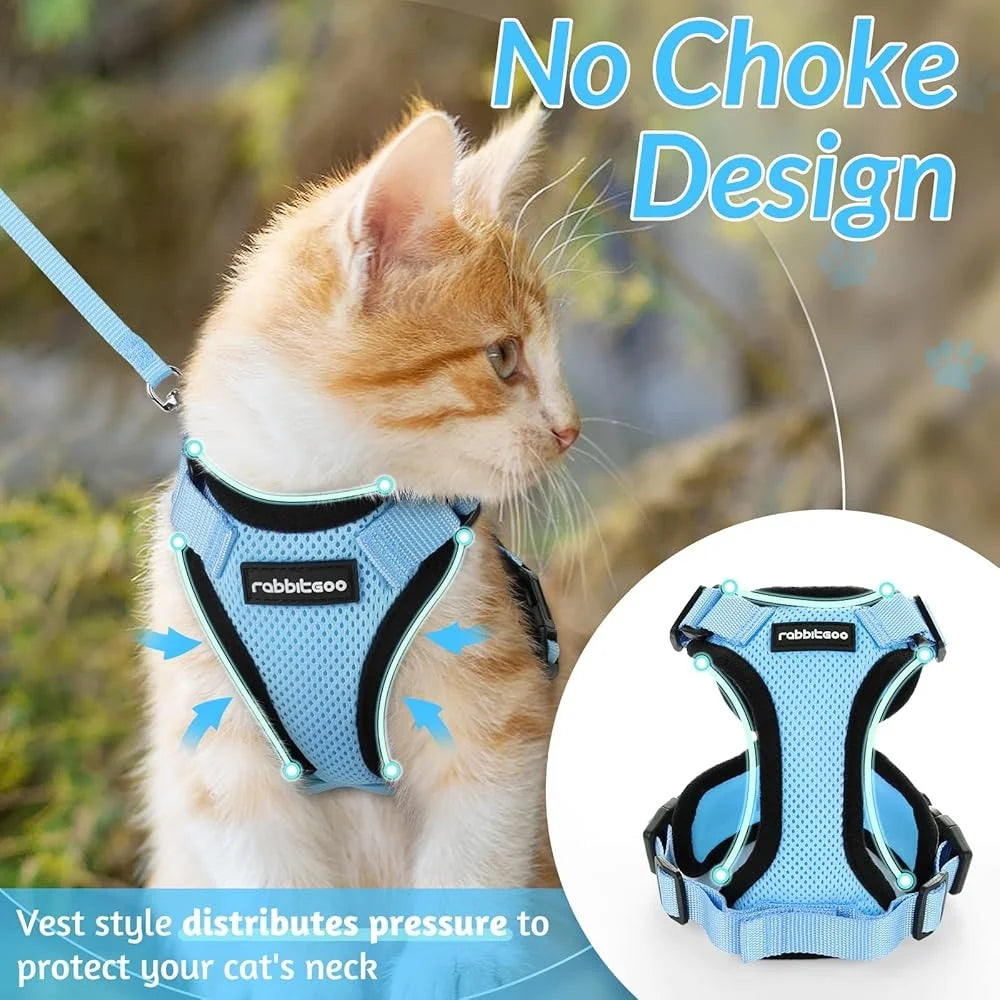 Escape Proof Cat Harness Leash Adjustable Soft Vest