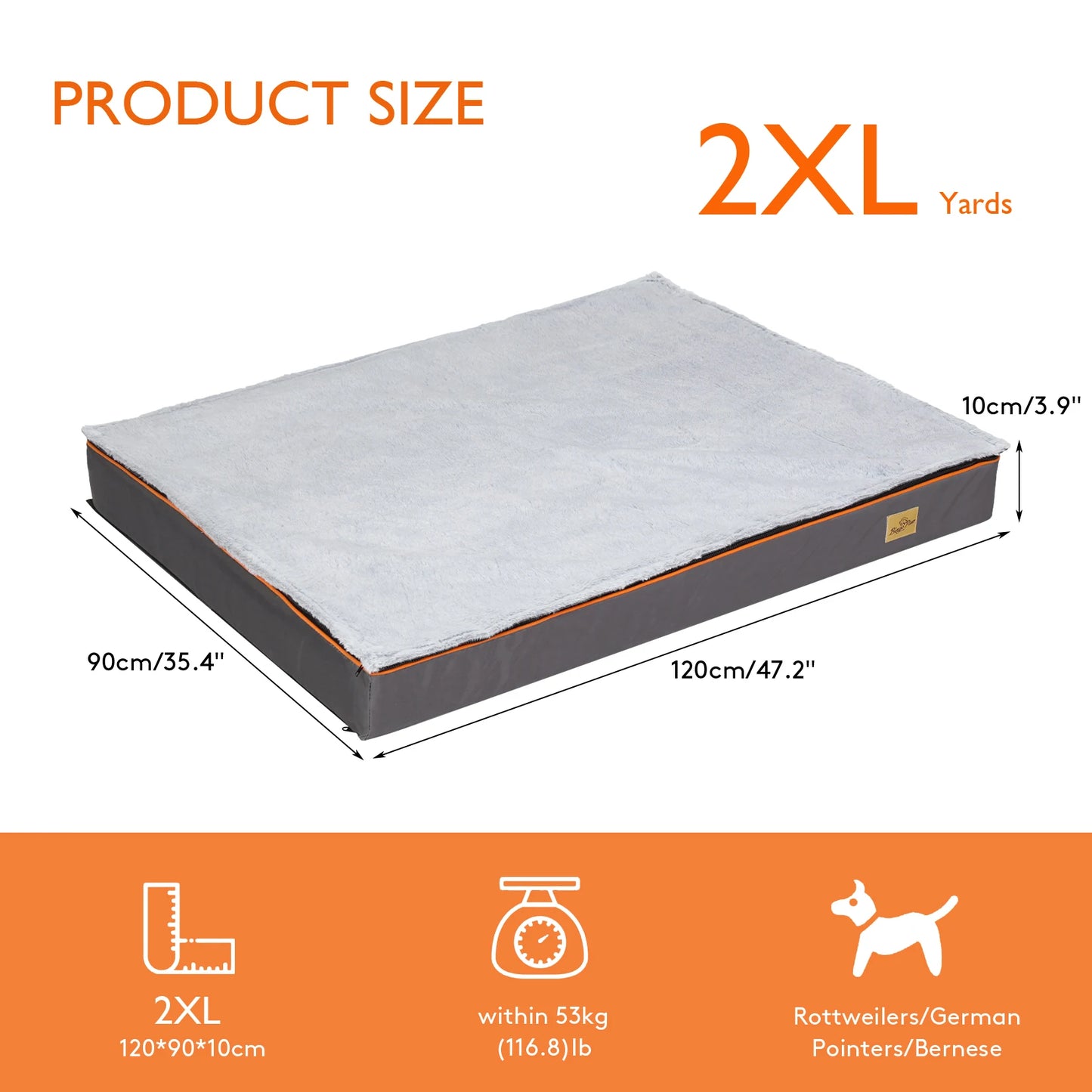 Bingopaw Large Orthopedic Dog Bed with Removable Washable Cover