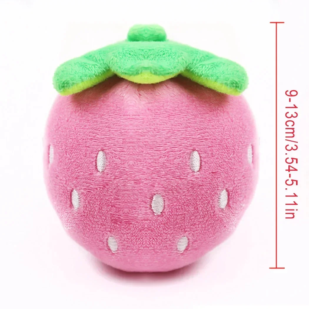 NoEnName Null Plush Strawberry Dog Toy Squeaky Chew Puzzle