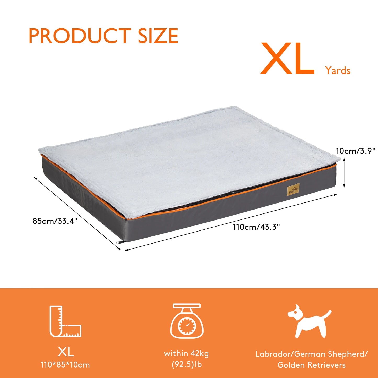 Bingopaw Large Orthopedic Dog Bed with Removable Washable Cover