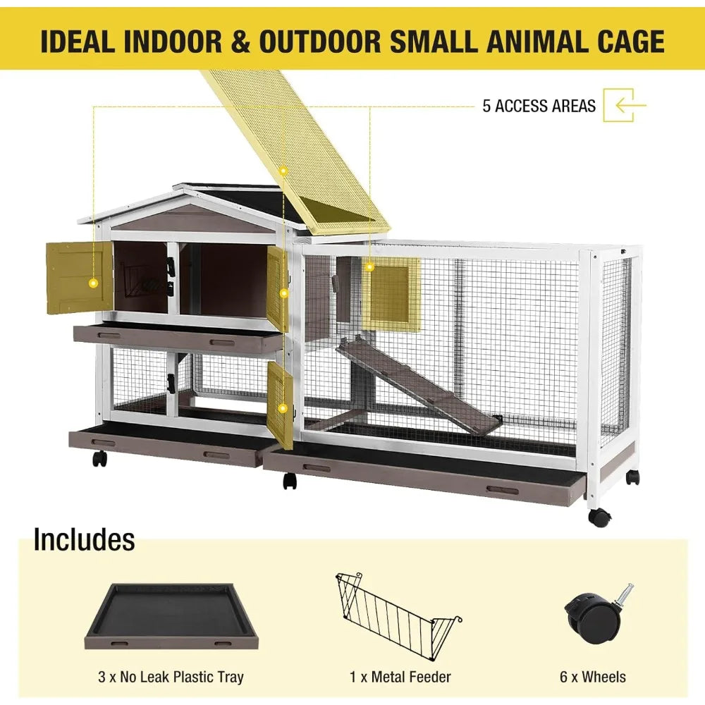 Hign Concerned Multi Level Rabbit Hutch With Pull Out Trays