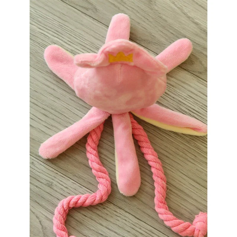 Hign-Concerned Squid Dog Chew Toy Squeak Octopus Plush
