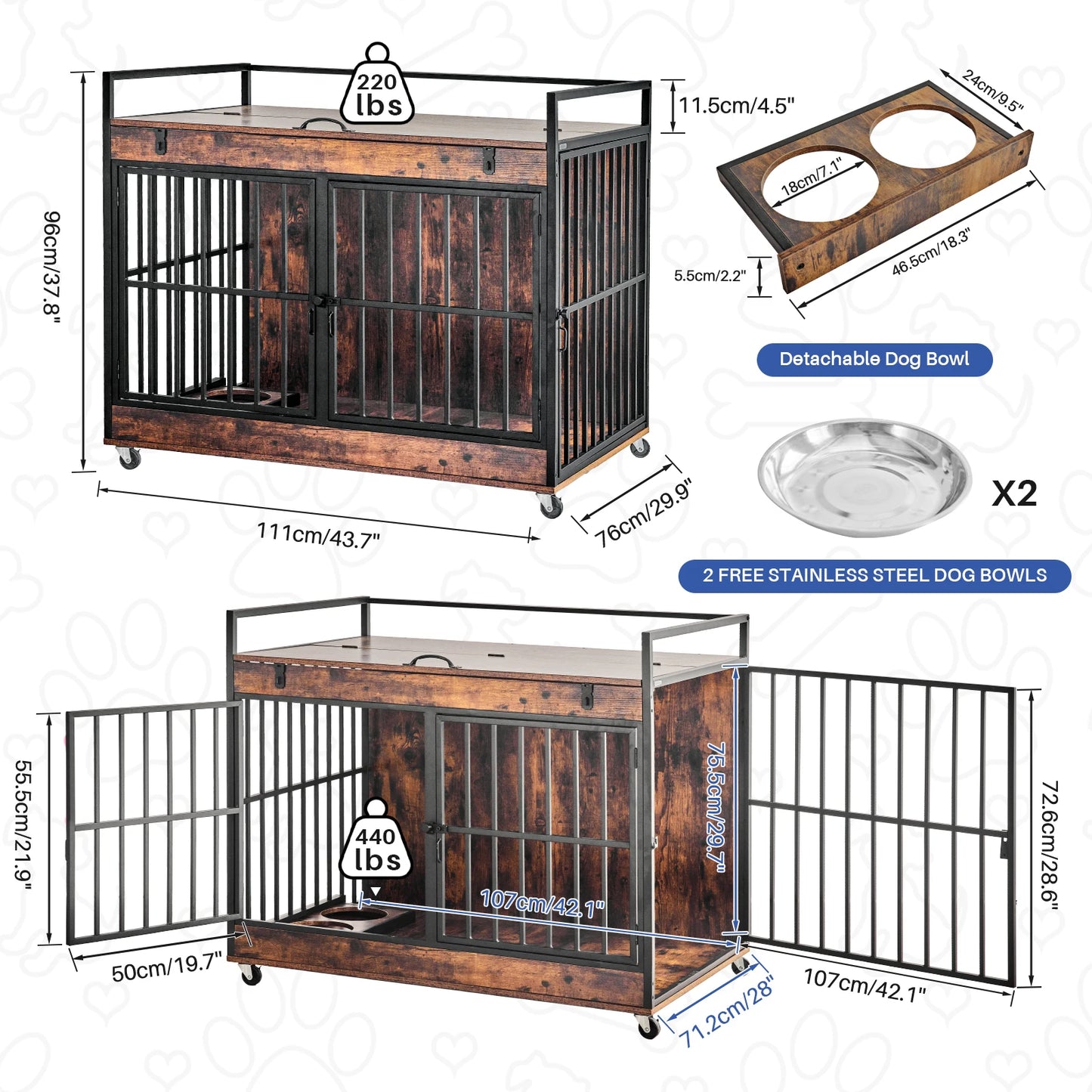 NoEnName_Null Dog Crate Furniture End Table Indoor Kennel