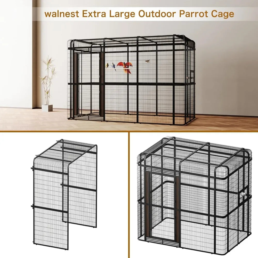 Heavy Duty Outdoor Walk In Bird Aviary Cage For Parrots