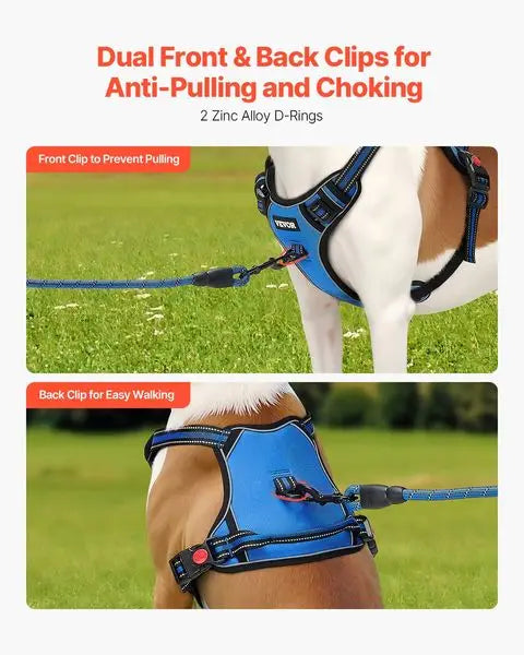 No Pull Adjustable Dog Harness for Large Dogs With Leash