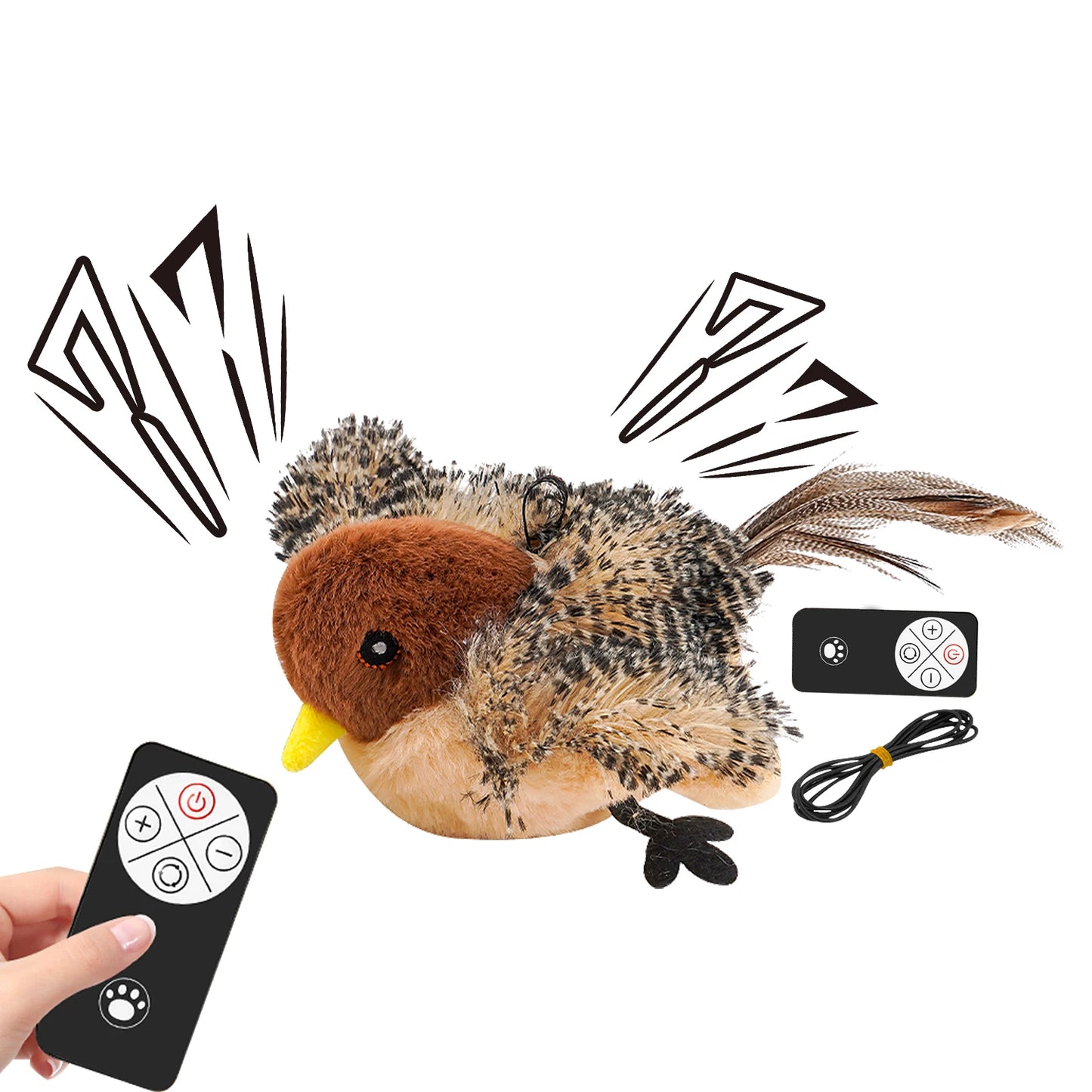 NoEnName Null Interactive Chirping Bird Toy for Cats