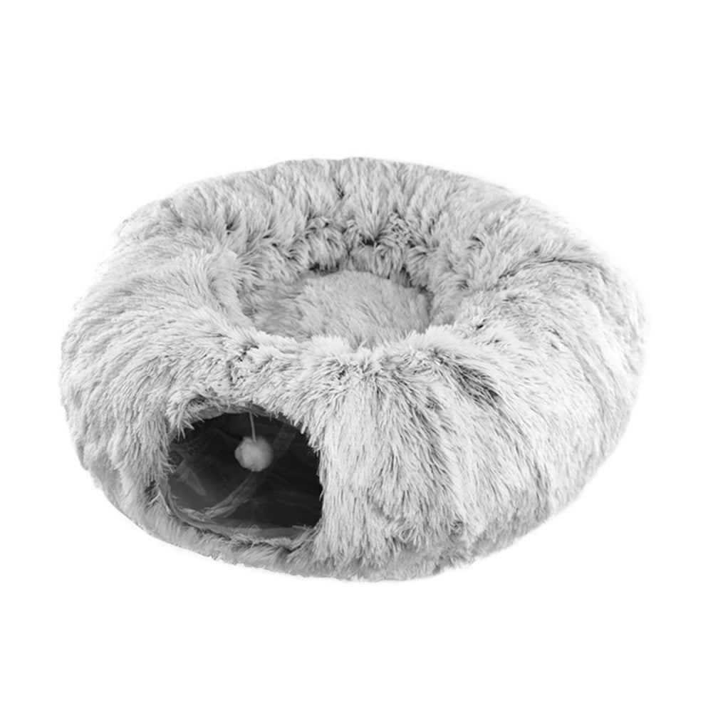 Guangdong Cat Tunnel Bed With Plush Mat Two Tunnels