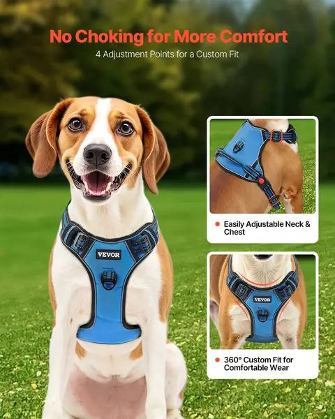 No Pull Adjustable Dog Harness for Large Dogs With Leash