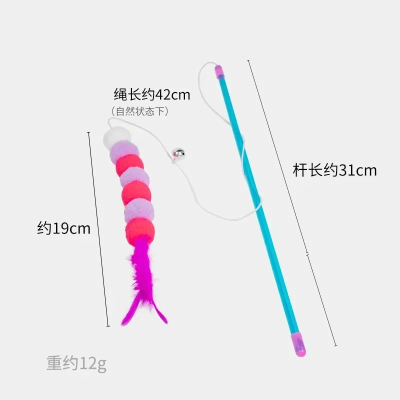 NoEnName Null Funny Kitten Cat Teaser Interactive Toy Rod