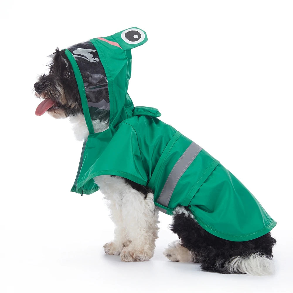 Fashionable Reflective Dog Raincoat Waterproof Hooded Jacket