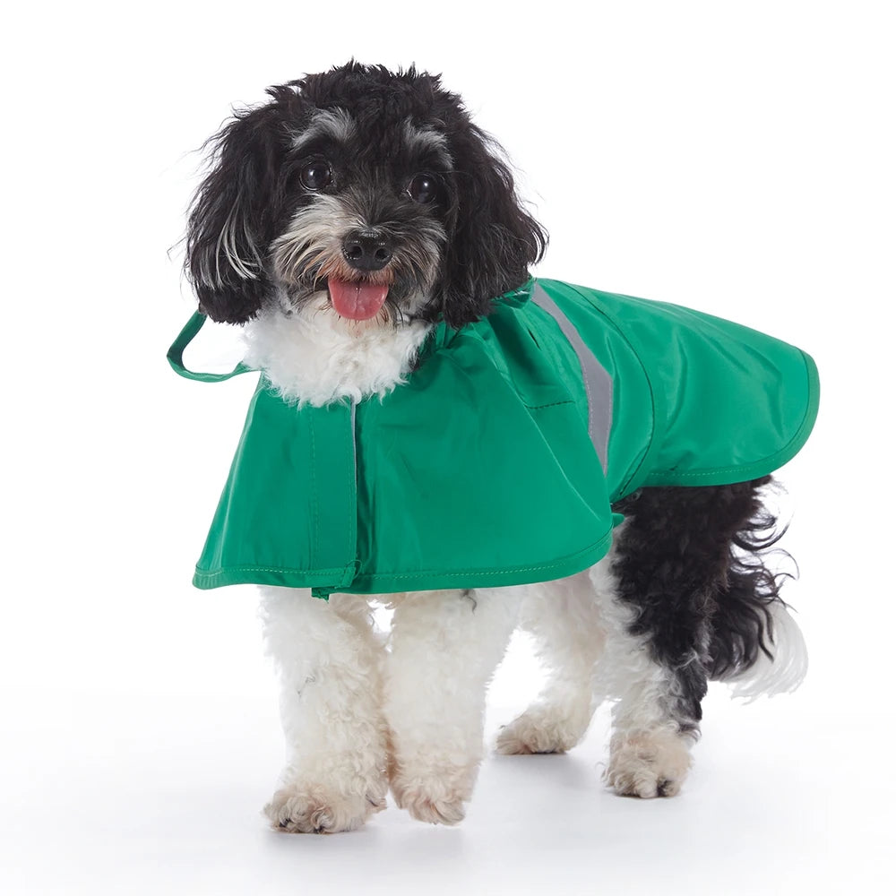 Fashionable Reflective Dog Raincoat Waterproof Hooded Jacket