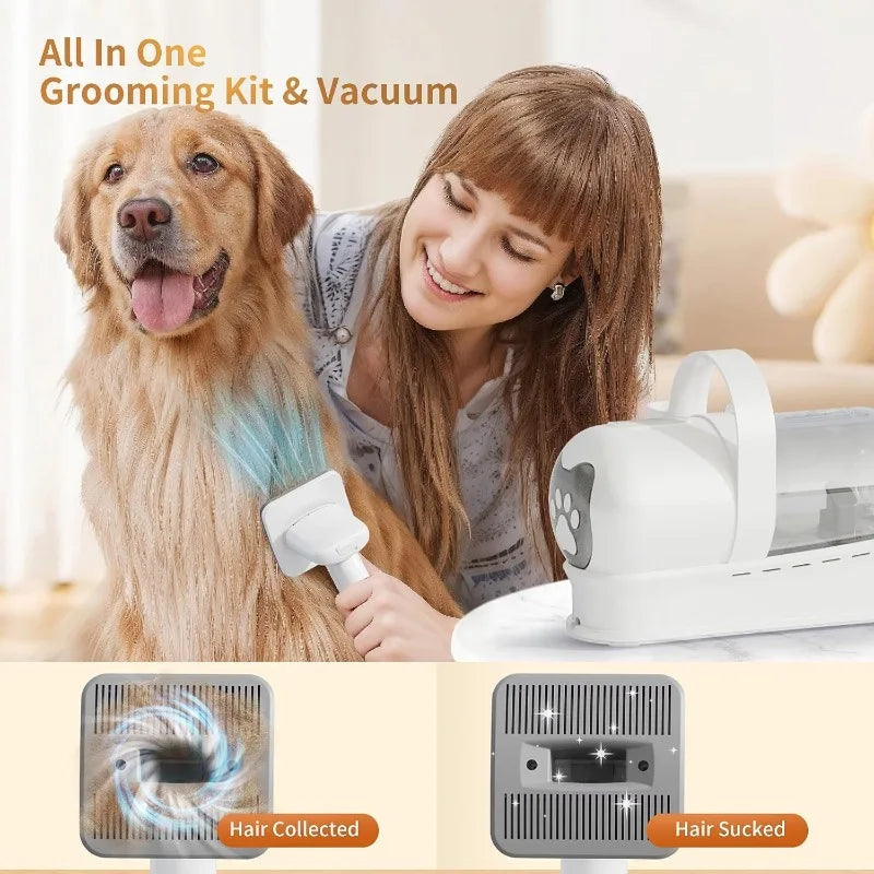 Vacuum With Pet Clipper Nail Grinder Dog Hair Vacuum With 6 Pet Grooming Tools For Dogs And Cats