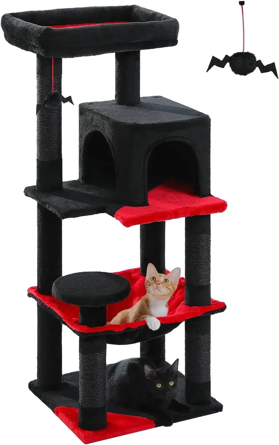 Gothic Cat Tree with Large Hammock and Coffin Bed