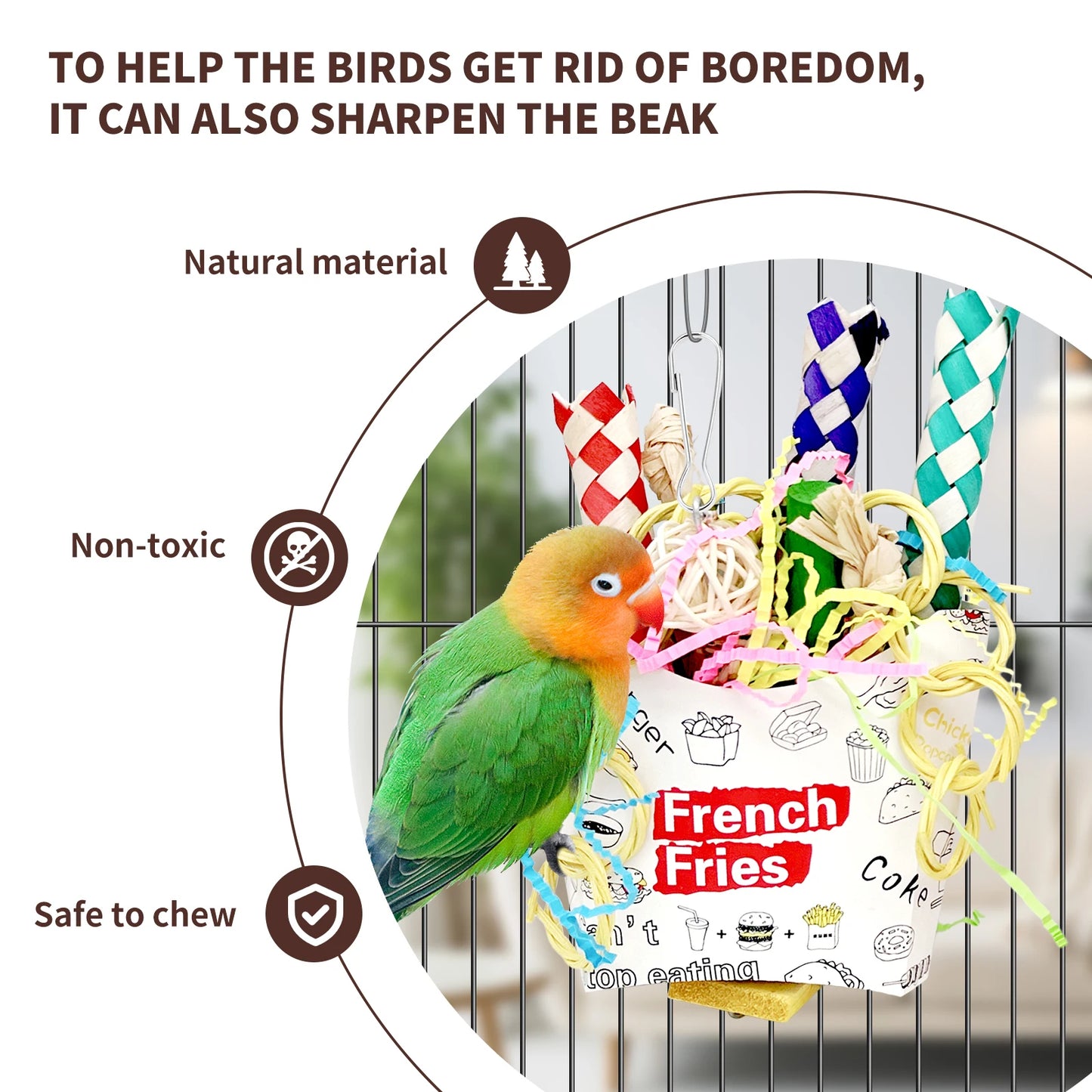 6 Pcs Bird Toy Shredding Chewing Toys For Parrots Training