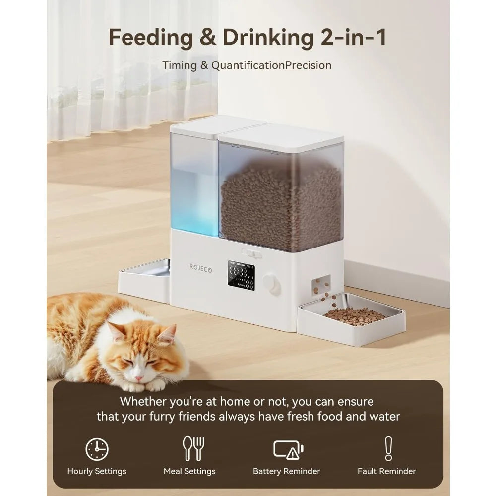 Hign-Concerned Automatic Cat Feeder and Water Dispenser Set