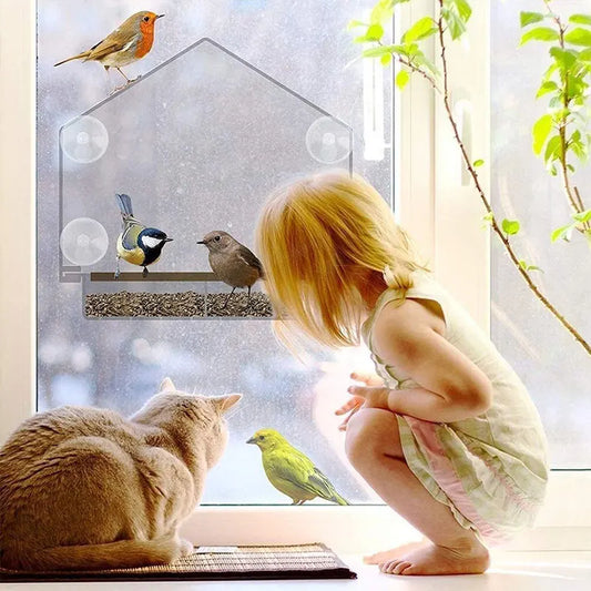 Guangdong Clear Acrylic Window Mounted Bird Feeder Cage