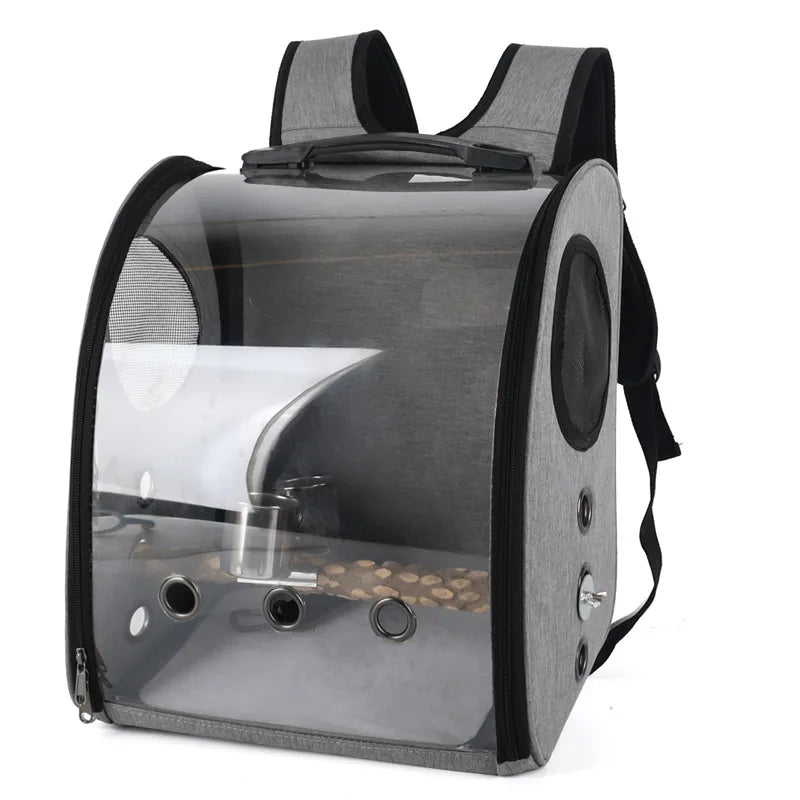 Fujian Portable Parrot Travel Cage Breathable Transparent