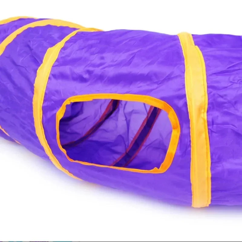 NoEnName Collapsible S Shape Cat Tunnel Toy with 2 Holes