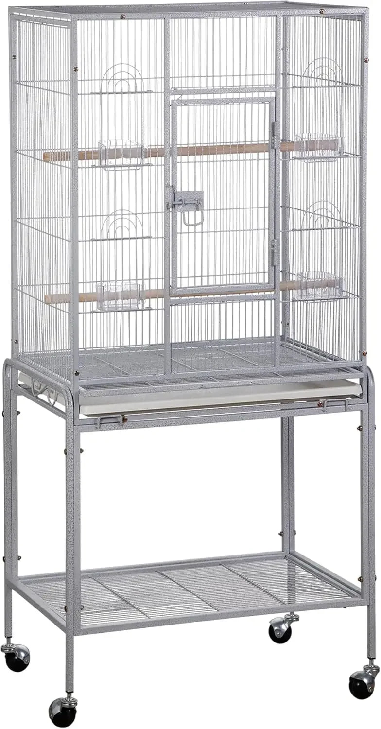 Peisi Wrought Iron Bird Cage With Rolling Stand For Birds