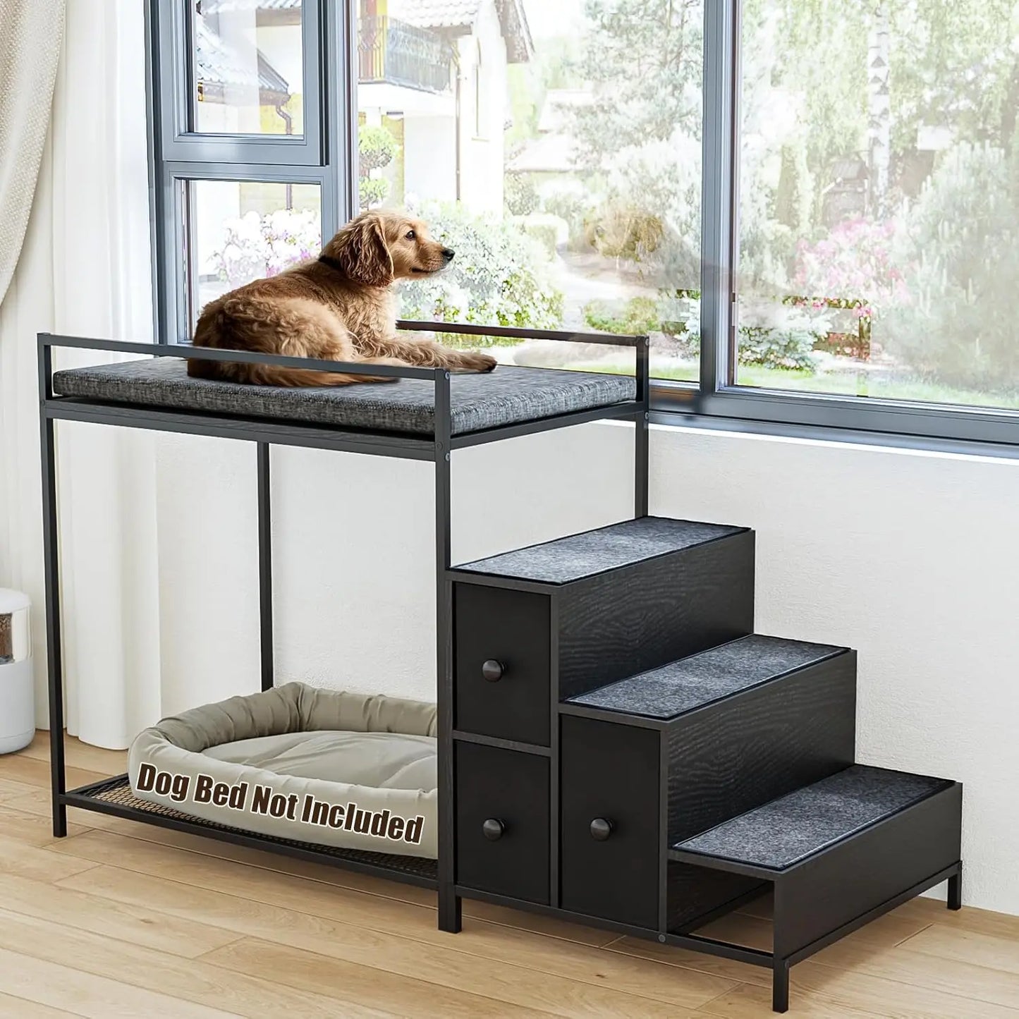 Pet Bunk Bed With Stairs And Storage Window Perch Foam