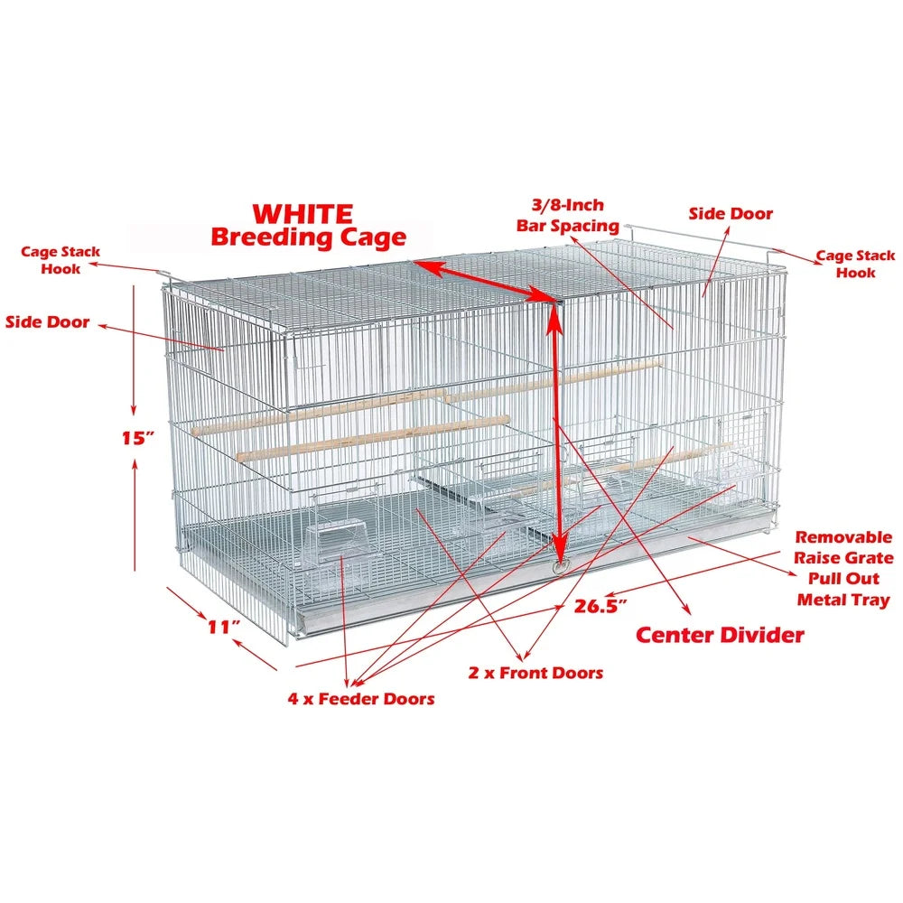 XMSJ Stackable Double Breeding Bird Cages With Dividers