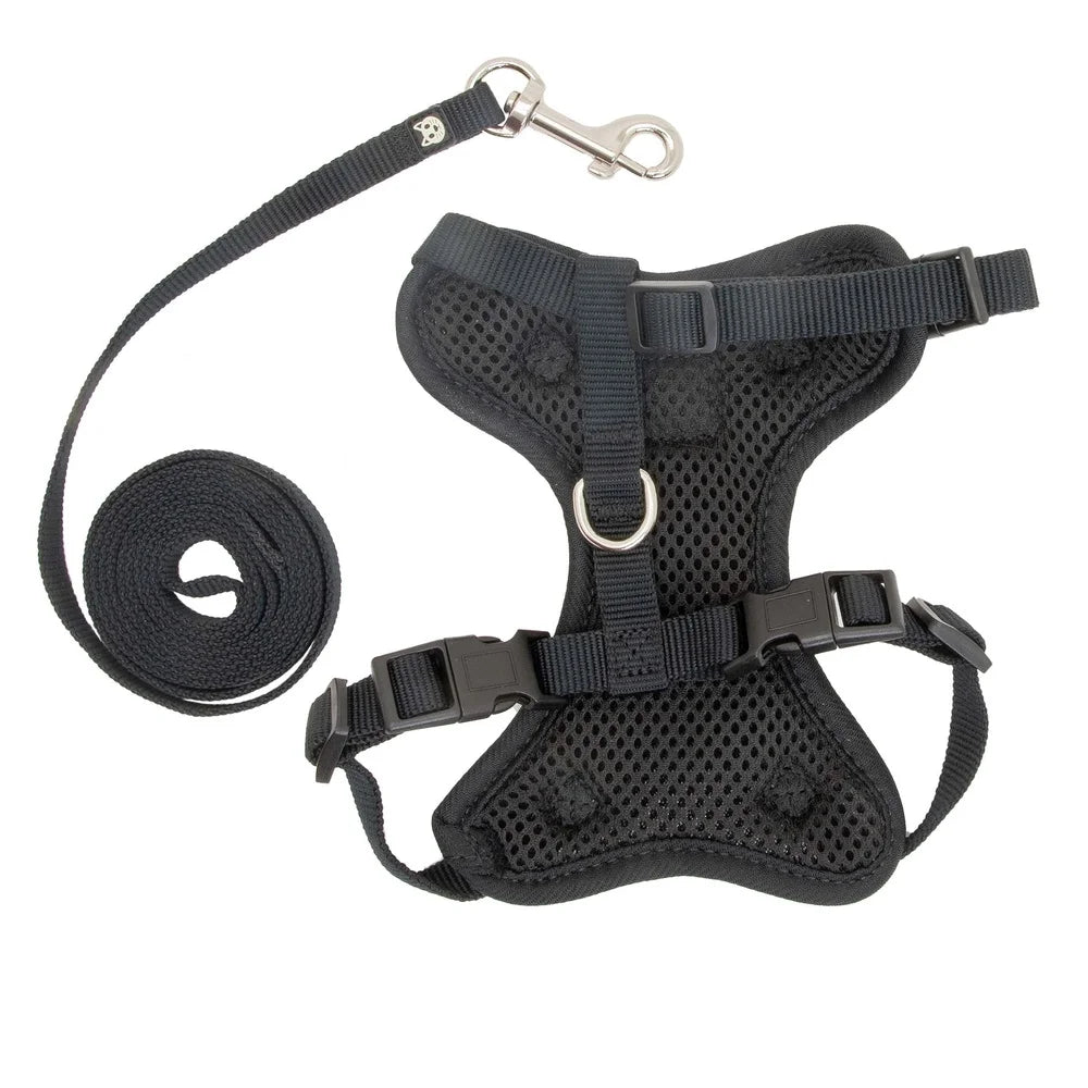 Adjustable Mesh Cat Harness And Leash Set 5 To 10 Lb Cats