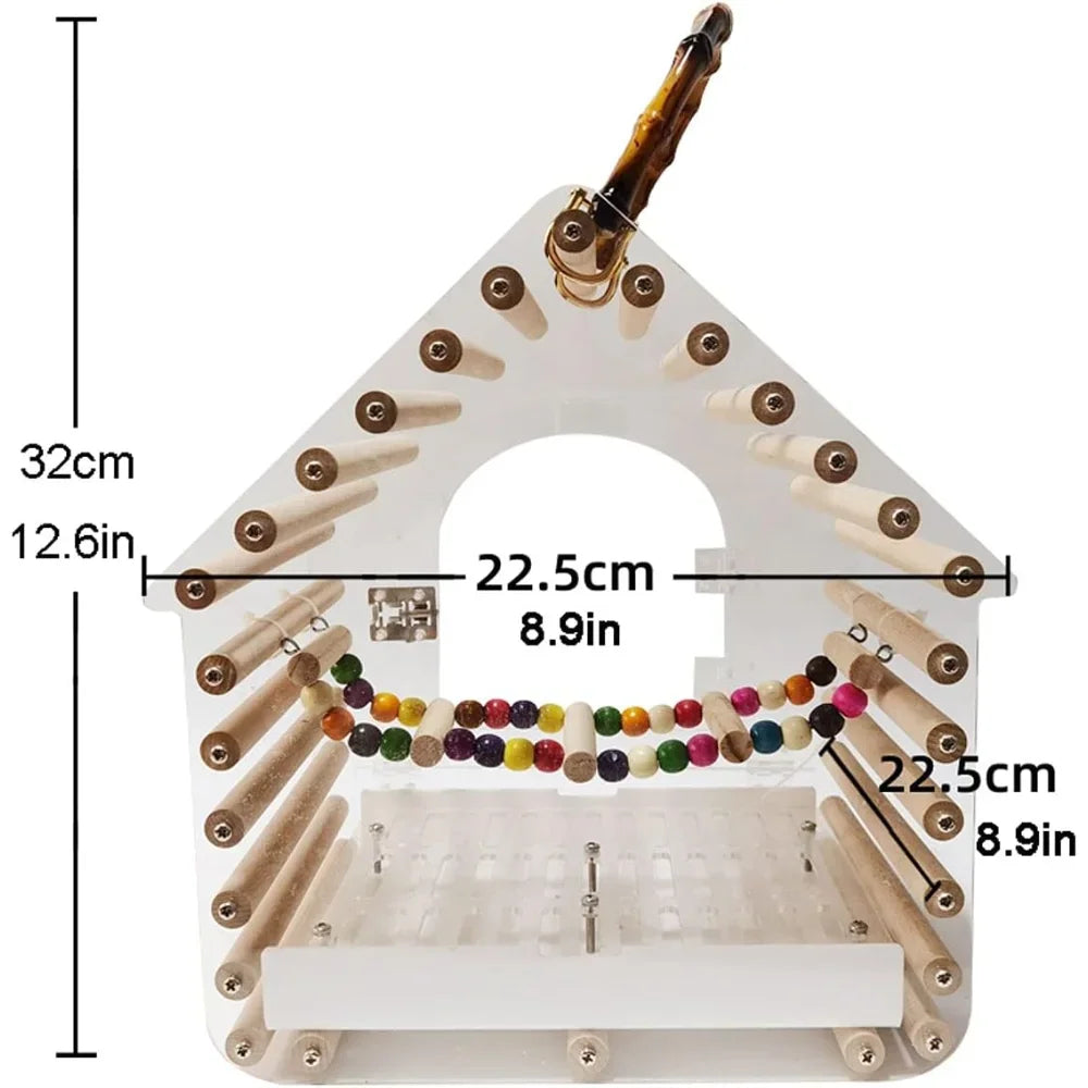 PEIS Portable Breathable Bird Travel Outdoor Carrier Cage