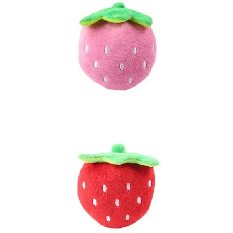 NoEnName Null Plush Strawberry Dog Toy Squeaky Chew Puzzle