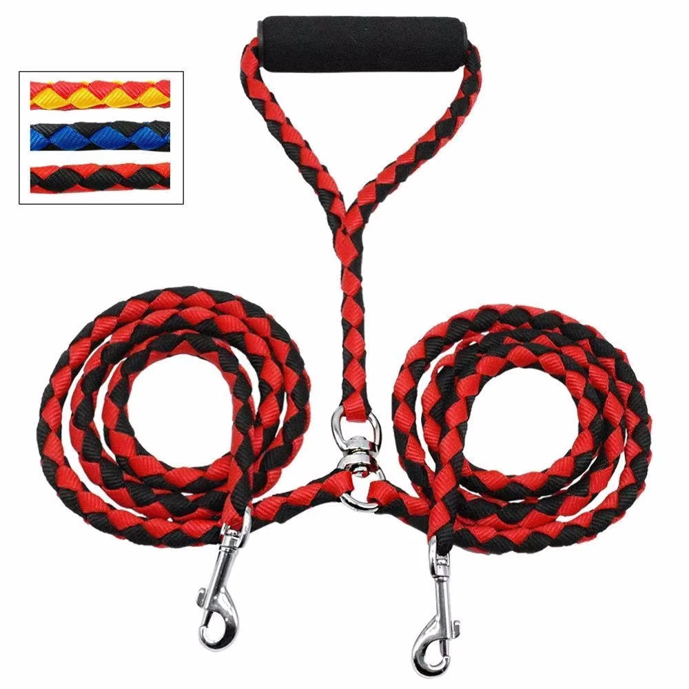NoEnName Double Leash 360 Degree Rotation Knotless Pet Leash