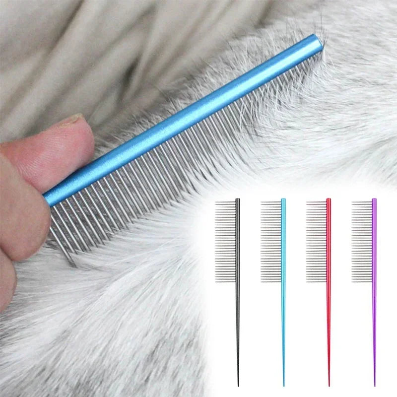 Pet Grooming Comb Undercoat Rake for Cats and Dogs Durable Stainless Steel Tool for Removing Tangles Small Medium Large Breeds