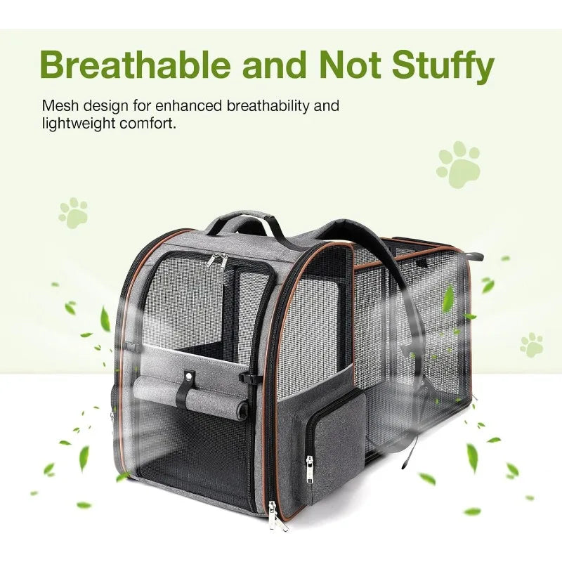 NoEnName Null Cat Backpack Carrier Expandable Pet Travel Bag