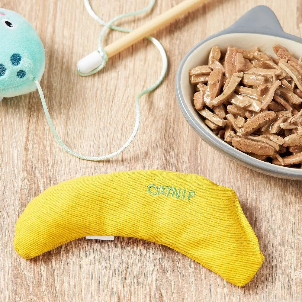 XMSJ Catnip Filled Banana Shaped Cat Toy 3 Pack